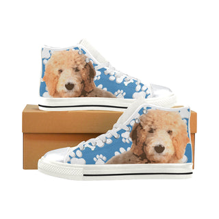 Goldendoodle White High Top Canvas Shoes for Kid - TeeAmazing