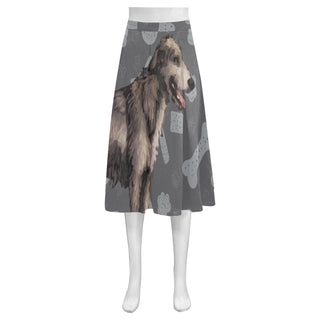 Irish Wolfhound Dog Mnemosyne Women's Crepe Skirt (Model D16) - TeeAmazing