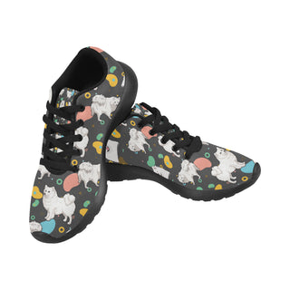 Samoyed Black Sneakers for Women - TeeAmazing