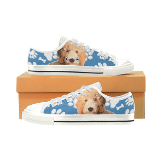 Goldendoodle White Low Top Canvas Shoes for Kid - TeeAmazing