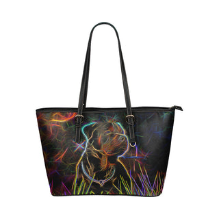 Rottweiler Glow Design 2 Leather Tote Bag/Small - TeeAmazing