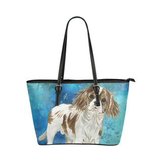 Cavalier King Charles Spaniel Water Colour No.1 Leather Tote Bag/Small - TeeAmazing