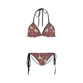 Basset Hound Flower Custom Bikini Swimsuit - TeeAmazing