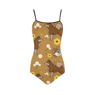 Eurasier Flower Strap Swimsuit ( Model S05) - TeeAmazing
