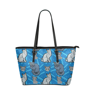 Russian Blue Leather Tote Bag/Small - TeeAmazing