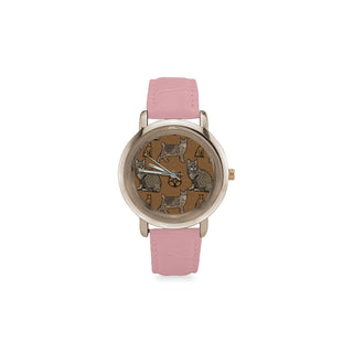 Pixie-bob Women's Rose Gold Leather Strap Watch - TeeAmazing