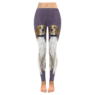 English Pointer Dog Low Rise Leggings (Invisible Stitch) (Model L05) - TeeAmazing