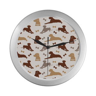 Labrador Retriever Pattern Silver Color Wall Clock - TeeAmazing