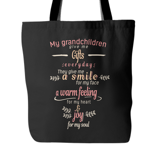 My Grandchildren Give Me Gifts Tote Bags - Grandma Bags - TeeAmazing