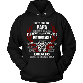 Badass Papa Motorcycle T-Shirt - Papa Motorcycle Shirt - TeeAmazing