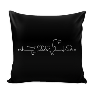 Dachshund Heartbeat Dog Pillow Cover - Dachshund Accessories - TeeAmazing