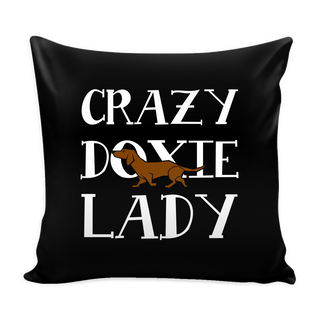 Crazy Doxie Lady Dog Pillow Cover - Dachshund Accessories - TeeAmazing