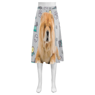 Chow Chow Dog Mnemosyne Women's Crepe Skirt (Model D16) - TeeAmazing