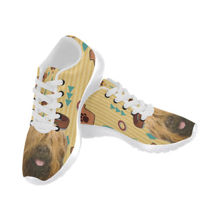 Briard Dog White Sneakers for Women - TeeAmazing