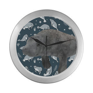 Manatee Silver Color Wall Clock - TeeAmazing