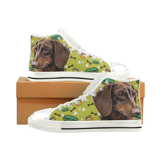 Dachshund White Men’s Classic High Top Canvas Shoes - TeeAmazing