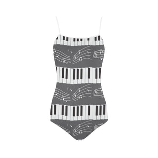 Piano Pattern Strap Swimsuit - TeeAmazing