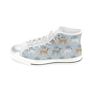 Italian Greyhound Pattern White High Top Canvas Women's Shoes (Large Size) - TeeAmazing
