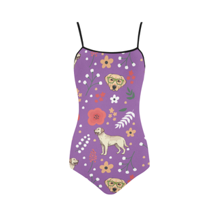 Labrador Retriever Flower Strap Swimsuit ( Model S05) - TeeAmazing