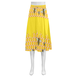 Bee Pattern Mnemosyne Women's Crepe Skirt - TeeAmazing