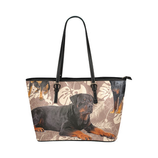 Rottweiler Lover Leather Tote Bag/Small - TeeAmazing