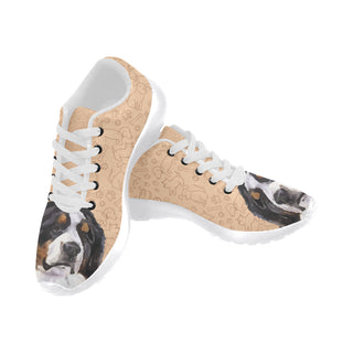 Bernese Mountain White Sneakers for Men - TeeAmazing