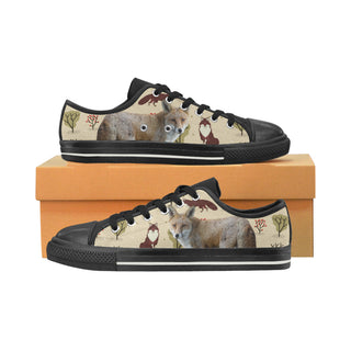 Fox Black Canvas Women's Shoes/Large Size - TeeAmazing