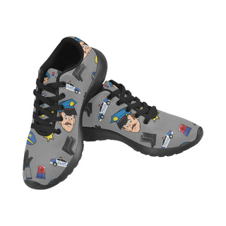 Cop Pattern Black Sneakers Size 13-15 for Men - TeeAmazing