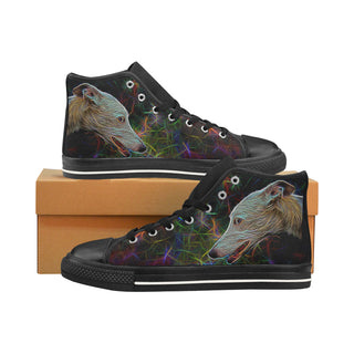 Italian Greyhound Glow Design 3 Black Men’s Classic High Top Canvas Shoes /Large Size - TeeAmazing