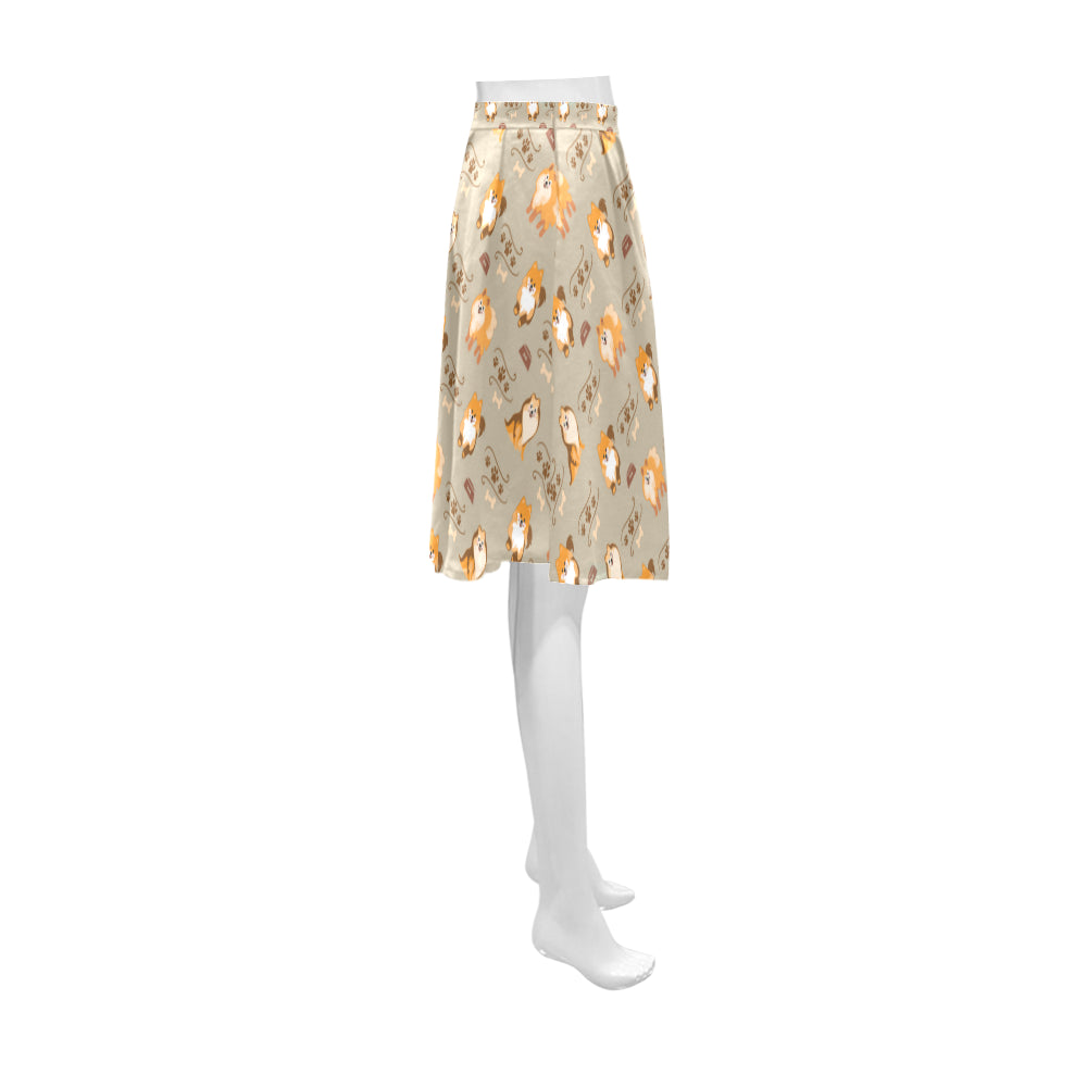 Pomeranian Pattern Athena Women's Short Skirt - TeeAmazing