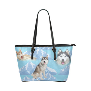 Husky Lover Leather Tote Bag/Small - TeeAmazing