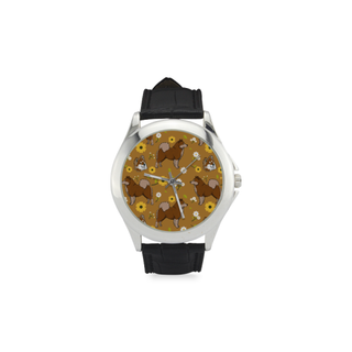 Eurasier Flower Women's Classic Leather Strap Watch - TeeAmazing