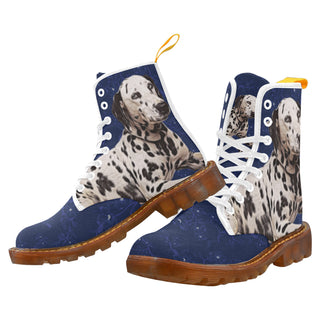 Dalmatian Lover White Boots For Men - TeeAmazing