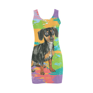 Dachshund Water Colour No.2 Medea Vest Dress - TeeAmazing