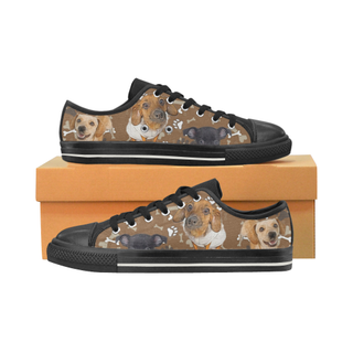 Chiweenie Pattern Black Canvas Women's Shoes/Large Size (Model 018) - TeeAmazing