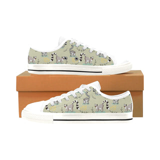 Lemur Pattern White Men's Classic Canvas Shoes/Large Size - TeeAmazing