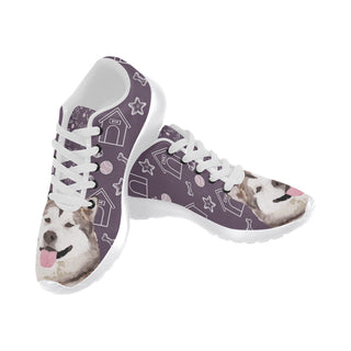 Alaskan Malamute White Sneakers for Women - TeeAmazing