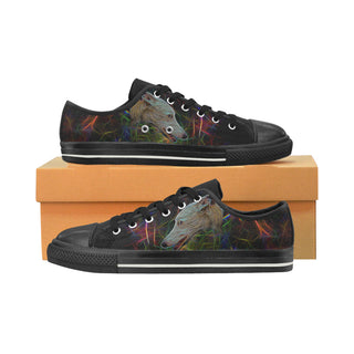 Italian Greyhound Glow Design 3 Black Canvas Women's Shoes/Large Size - TeeAmazing