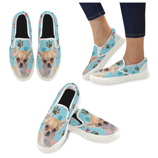 Chihuahua White Women's Slip-on Canvas Shoes - TeeAmazing