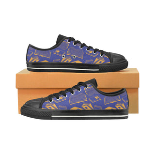 Book Pattern Black Women's Classic Canvas Shoes - TeeAmazing