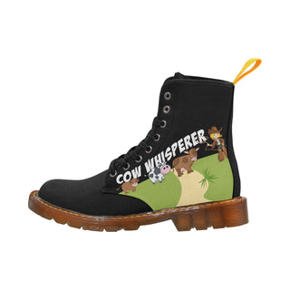 Cow whisperer Black Boots For Women - TeeAmazing