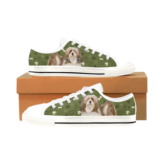 Lhasa Apso Dog White Men's Classic Canvas Shoes/Large Size - TeeAmazing