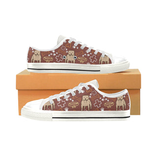 Staffordshire Bull Terrier Pettern White Low Top Canvas Shoes for Kid - TeeAmazing