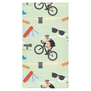 Cycling Pattern Bath Towel 30"x56" - TeeAmazing