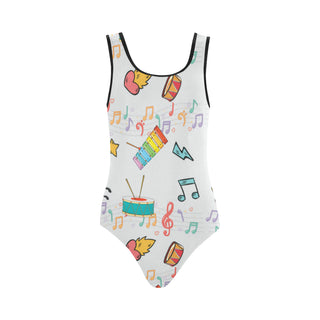 Cute Music Vest One Piece Swimsuit - TeeAmazing