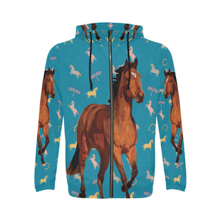 Horse All Over Print Full Zip Hoodie for Men - TeeAmazing