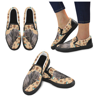 Neapolitan Mastiff Dog Black Women's Slip-on Canvas Shoes - TeeAmazing