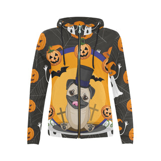 Pug Halloween V4 All Over Print Full Zip Hoodie for Women - TeeAmazing