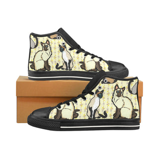 Siamese Black Men’s Classic High Top Canvas Shoes /Large Size - TeeAmazing