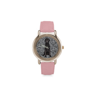 Curly Coated Retriever Women's Rose Gold Leather Strap Watch - TeeAmazing